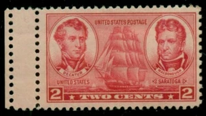 US #791, 2¢ Navy, full GUTTER SNIPE single, LH, VF - Picture 1 of 1