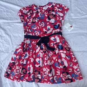 Crown and Ivy Kids Girls Dress Pink Navy Floral Short Sleeves Size 5 NWT - Picture 1 of 13