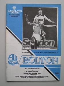 BOLTON WANDERERS v MANSFIELD TOWN Div3 02/01/1989 - Picture 1 of 3