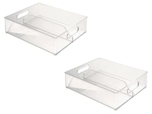 iDesign 70066 Stackable Storage Bin 4" H X 12" W X 14.5" D Clear (2-Pack) - Picture 1 of 1