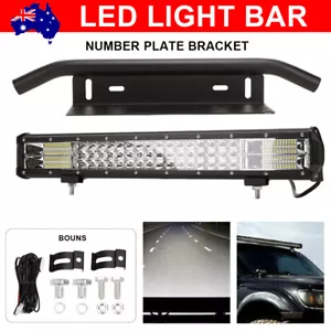 20'' LED Light Bar Combo Beam & 23'' Number Plate Adjustable Bracket Wiring Kit - Picture 1 of 12
