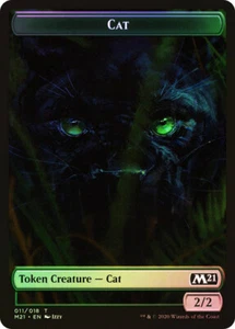 Magic The Gathering MTG DOG // CAT FOIL TOKEN ensemble de base 2021 collectionneurs comme neuf dans sa boîte - Photo 1/2