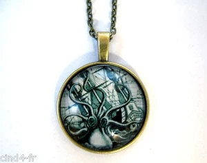 Médaillon vintage + chaine collier style bronze / Medallion + chain necklace - Picture 1 of 2