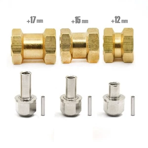 12mm Brass Hex Wheel Hub Extenders for SCX10 CC01 RC Crawlers - Picture 1 of 8