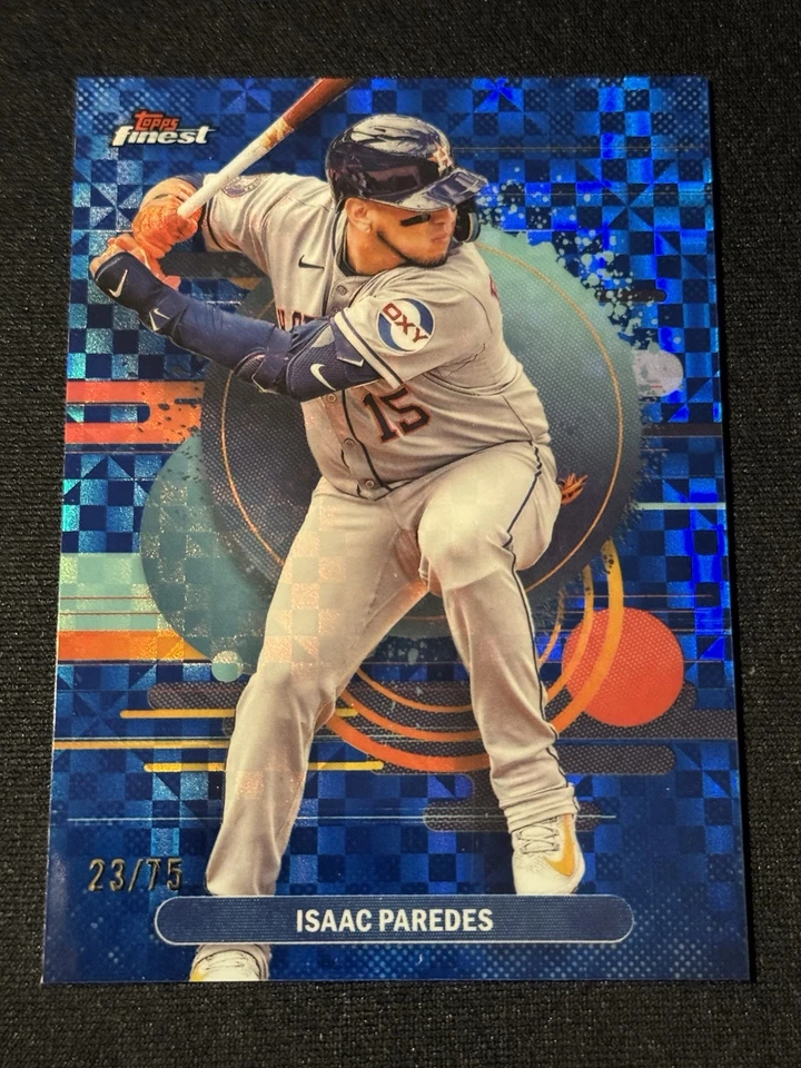 2025 Topps Finest - Uncommon Isaac Paredes #182 Blue Checkerboard Refractor /75 - Image 1 of 2