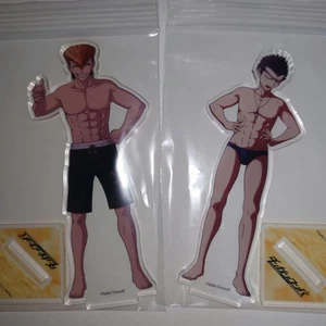 Danganronpa Swimsuit Acrylic Stand Owada Mondo Ishimaru Kiyotaka Set Of 2 USED - Picture 1 of 1