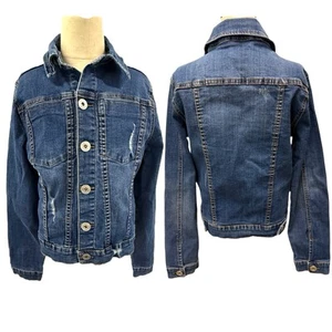 HUDSON Boys Size Small / 8 EUR 128 Denim Jean Jacket Long Sleeve Stretch Blue - Picture 1 of 17