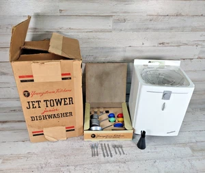 Vintage Youngstown Kitchens Jet Tower Junior Dishwasher w/ Dishes PARTS/REPAIR - Picture 1 of 8
