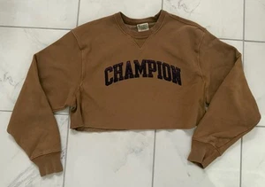 Champion Cut-off Sweatshirt Brown Sz L EUC - Picture 1 of 3