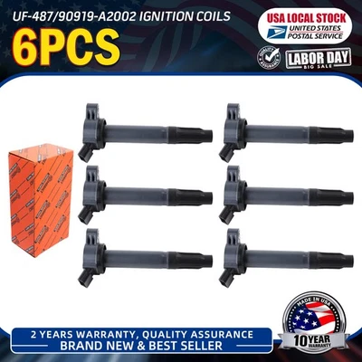 For Lexus ES350 IS350 RX350 3.5L V6 Ignition Coils 6Packs UF-487/90919-A2002 OEM - Image 1 of 4