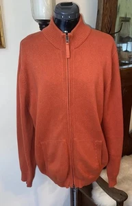Cárdigan Suéter De Colección NAVIGATA Tejido Para Hombres M NARANJA Cremallera Completa Bolsillos Cuello Simulado - Imagen 1 de 12