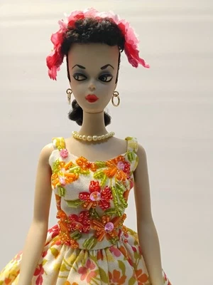 Vintage Barbie Ponytail Sylvia Campbell Beaded Dress Outfit (No Doll) - Image 1 of 4