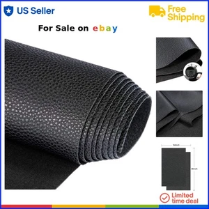 Soft Synthetic PU Faux Leather Sheet 54x36 Inch Black for Upholstery Crafts - Picture 1 of 9