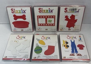 Sizzix großes original rotes gestanztes Set 6 Geister Weihnachten Verkleiden Hundeknochen - Bild 1 von 6