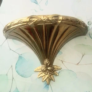 Home Interiors / Wandregal Wurzelholz gold floral verziert, Kunststoff, #3120, 1991 - Bild 1 von 7