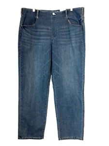 TIME AND TRU MID-RISE STRAIGHT LEG STRETCH MDWASH Denim PULL-ON Jeans Sz XL - Picture 1 of 8