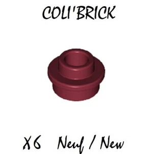 Lego 85861 - 6x Plaque / Plate, Round 1x1 Open Stud - Dark Red - 28626 NEUF - Imagen 1 de 1