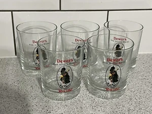 5 x DEWAR'S FINE SCOTCH WHISKY WHITE LABEL GLASS TUMBLERS - Picture 1 of 4