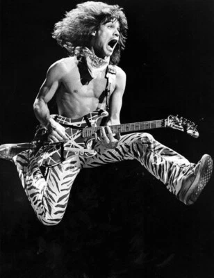 Eddie Van Halen Poster, Music Concert Print, Black and White Wall Decor Print - Image 1 of 4