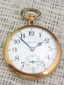 Antiguo reloj de bolsillo Hamilton Lancaster PA. Watch Co. USA 1912 chapado en oro - Imagen 1 de 10