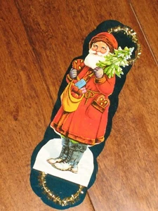 Vtg. 1970's Christmas Reproduction Handmade Scrap Ornament tinsel - Picture 1 of 4
