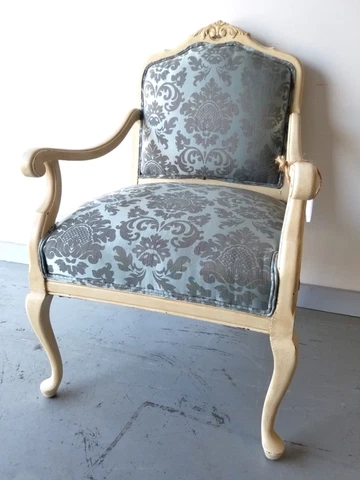 French Country Armchair Ornate Shabby Chic Reupholstered Accent Arm Chair Pretty Cover