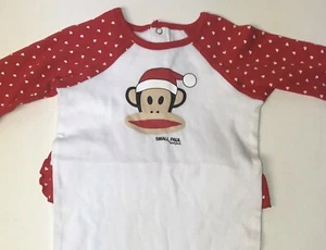 Christmas P Frank Baby Pajamas White w/Red Hearts One-Piece Small Paul Sz 9Mos - Picture 1 of 10