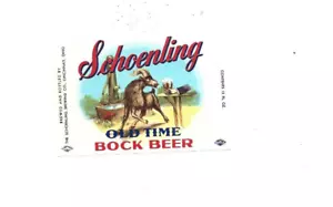 SCHOENLING OLD TIME BOCK BEER CINCINNATI BREWING LABELS LOT OF 10 - Picture 1 of 1