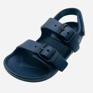 Toddler Unisex Navy Footbed Sandals Open Toe Hook Loop Lightweight Summer Shoes - Picture 1 of 6