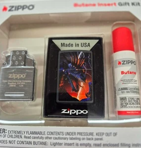 Rare Black Lightning Dragon Zippo Lighter Gift Kit - Picture 1 of 1