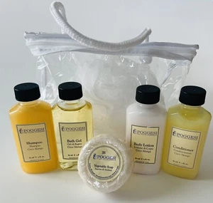 Poggesi Coco Mango 2 oz Travel Bag w/Shampoo, Cond, Shower Gel,Lotion & Loofah - Picture 1 of 6