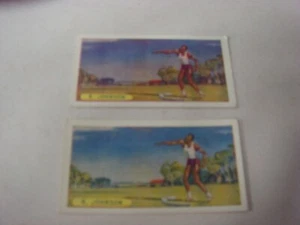 ATHLETICS , JOHNSON USA 2 TYPE CARDS RARE SWEETULE FAMOUS RECORDS 1957 COLOUR - Picture 1 of 2