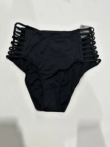 Mossimo Strappy High Waist Bikini Bottom Black Size Small (NWT) - Picture 1 of 3
