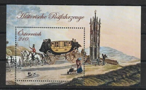 s769 AUSTRIA / Carruajes tirados por caballos MiNr bloque 124 ** - Imagen 1 de 1