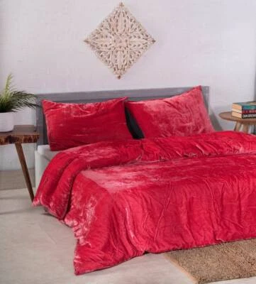 Crushed Velvet Duvet Cover Bedding UO Comforter Quilt Cover with 2 Pilllow Cover - Image 1 of 4