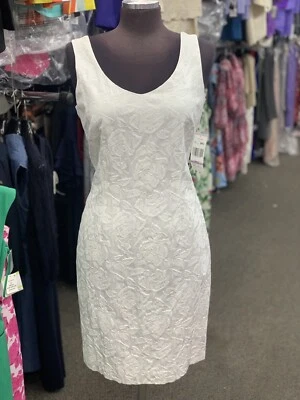 ALBERT NIPON DRESS /NEW WITH TAG/RETAIL$280/SIZE 12/LINED /LENGTH39" WHITE - Image 1 of 2