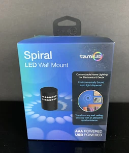 NEW Spiral LED Wall Mount Tzumi. Home Lighting For Electronics And Decor - Picture 1 of 4