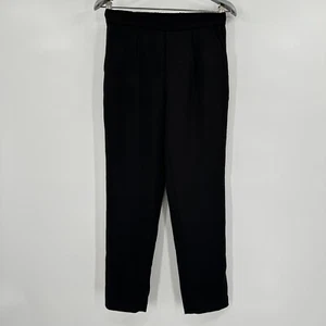 Quince Women's Stretch Crepe Pleated Ankle Pants in Black sz S NWOT Mid Rise 25" - Picture 1 of 6