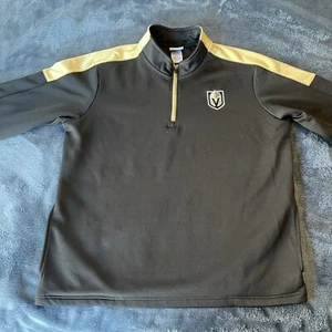 Las Vegas Golden Knights NHL 1/4 Zip Long Sleeve Pullover Black/Gold XL - Picture 1 of 11