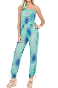 LULI FAMA Crochet strapless jumpsuit multicolor size M - Picture 1 of 12