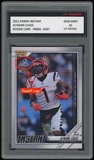 JA'MARR CHASE 2021 PANINI INSTANT 1ST GRADED 10 PLAYOFF ROOKIE CARD #187 BENGALS