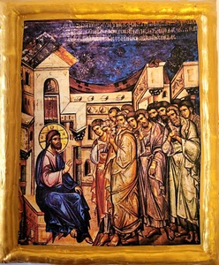 Pedilavium Maundy Washing The Apostles Feet Jesus Niptir Greek Orthodox Icon - Picture 1 of 5