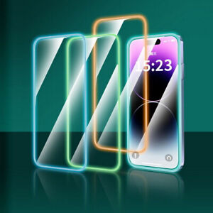 For iPhone 14 Pro Max 13 12 11 Xs XR Luminous Night Tempered Glass Glow Screen