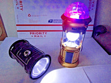 2 in 1 Solar Panel Rechargeable Outdoor Camping Flashlight or Lantern Lamp USB