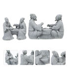 Mini figurines d'échecs vieux hommes en grès pour jardin zen et paysage de fées-JG