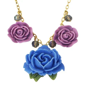 Tarina Tarantino Parade "Pasadena" Necklace Blue & Purple *Made in California* - Picture 1 of 3