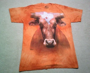 University of Texas Longhorns T Shirt Men Large Orange Tie Dye The Mountain Bevo - Picture 1 of 7