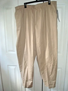 Damas Plus Pantalones Pequeños Sarga Caqui Talla 26W Cortos Laura Scott Nuevos con Etiquetas - Imagen 1 de 2