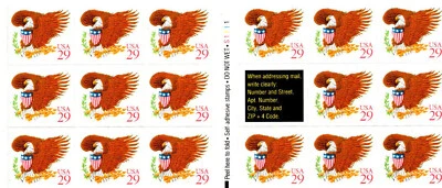 2597a 29c Eagle Shield Booklet Pane of 17 $4.93 MNH Free Shipping - Image 1 of 2