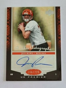 2007 UD Premier Jeff Rowe Nevada Cincinnati Bengals 196/225 - Auto - Picture 1 of 1